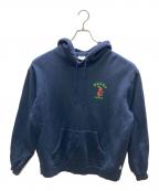 WTAPSダブルタップス）の古着「プリントプルオーバーパーカー」｜ネイビー