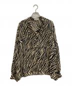 BEAUTY&YOUTH×Stand Aloneビューティーアンドユース×スタンドアローン）の古着「ゼブラプリントシャツ」｜ベージュ×ブラック