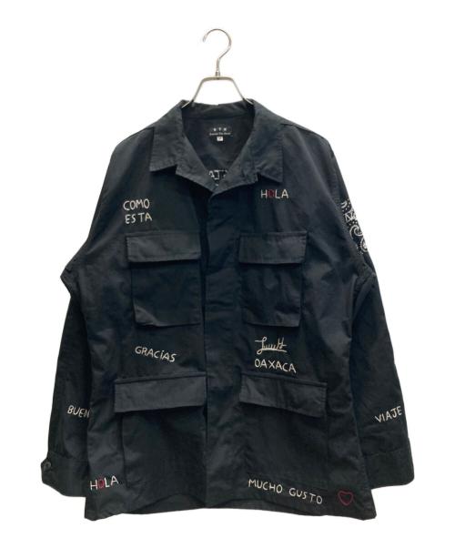 Behind The River（ビハインド・ザ・リバー）Behind The River (ビハインド・ザ・リバー) 刺繍ジャケット ブラック サイズ:Mの古着・服飾アイテム