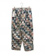 BEAMS PLUSビームスプラス）の古着「マドラス チェック パッチワーク 2プリーツ トラウザーズ」｜マルチカラー