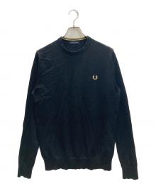FRED PERRY（フレッドペリー）の古着「ウールコットンクルーネックニット」｜ブラック