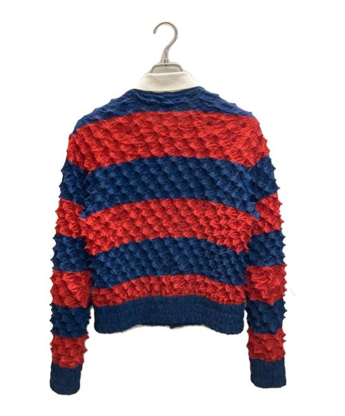 masu（エムエーエスユー）masu (エムエーエスユー) SPIKY RUGGER SHIRT レッド×ブルー サイズ:SIZE 46の古着・服飾アイテム