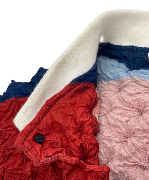 masu（エムエーエスユー）masu (エムエーエスユー) SPIKY RUGGER SHIRT レッド×ブルー サイズ:SIZE 46の古着・服飾アイテム