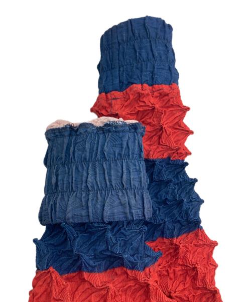 masu（エムエーエスユー）masu (エムエーエスユー) SPIKY RUGGER SHIRT レッド×ブルー サイズ:SIZE 46の古着・服飾アイテム