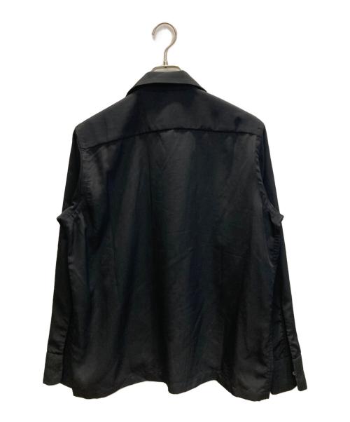 Needles（ニードルズ）Needles (ニードルズ) UNION (ユニオン) 別注 TRACK SHIRT オープンカラー トラック シャツ ブラック×ブルー サイズ:SIZE Sの古着・服飾アイテム