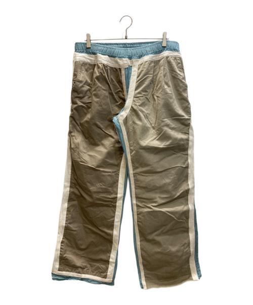 Rebuild by Needles（リビルドバイニードルス）Rebuild by Needles (リビルドバイニードルス) Chino Pant - Covered Pant ベージュ×ブルー サイズ:SIZE Lの古着・服飾アイテム