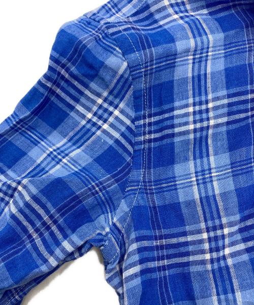 POLO RALPH LAUREN（ポロ・ラルフローレン）POLO RALPH LAUREN (ポロ・ラルフローレン) リネンチェックシャツ ブルー サイズ:SIZE XSの古着・服飾アイテム