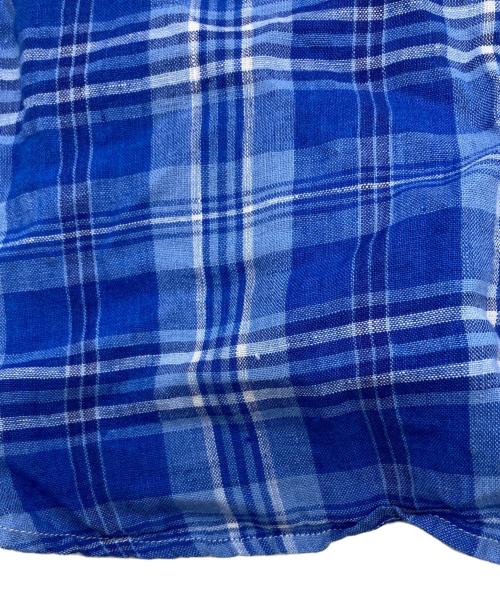 POLO RALPH LAUREN（ポロ・ラルフローレン）POLO RALPH LAUREN (ポロ・ラルフローレン) リネンチェックシャツ ブルー サイズ:SIZE XSの古着・服飾アイテム