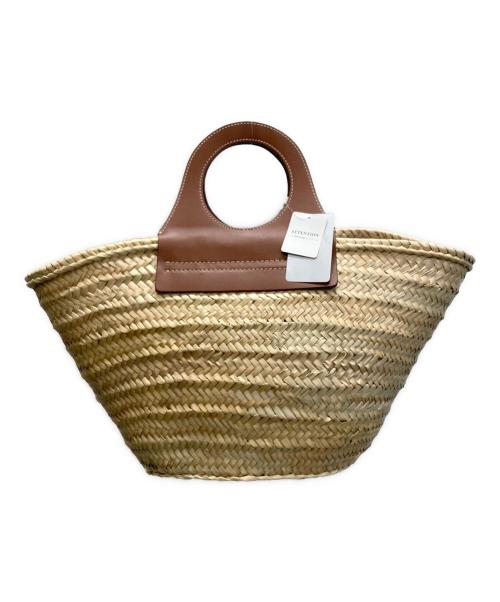 HEREU（ヘリュー）HEREU (ヘリュー) CABAS ストロー カゴ ハンドバッグ ベージュ×ブラウン サイズ:下記参照 未使用品の古着・服飾アイテム