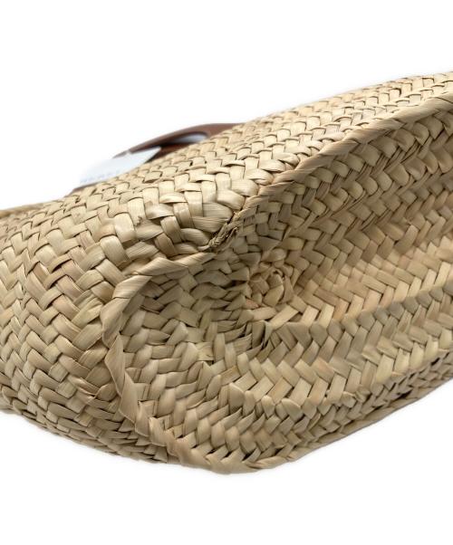 HEREU（ヘリュー）HEREU (ヘリュー) CABAS ストロー カゴ ハンドバッグ ベージュ×ブラウン サイズ:下記参照 未使用品の古着・服飾アイテム