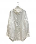 crinkle crinkle crinkleクリンクル クリンクル クリンクル）の古着「cotton frill coller shirts」｜ホワイト
