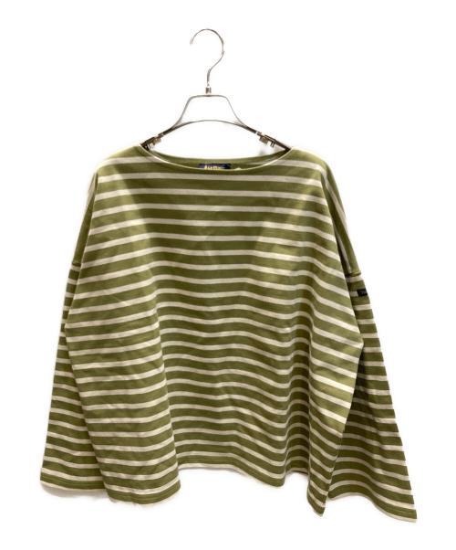 Le minor（ルミノア）Le minor (ルミノア) SLOBE IENA (スローブ イエナ) every day ビッグボーダーカットソー グリーン×ベージュ サイズ:下記参照 未使用品の古着・服飾アイテム