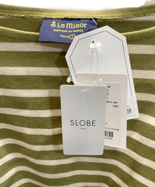 Le minor（ルミノア）Le minor (ルミノア) SLOBE IENA (スローブ イエナ) every day ビッグボーダーカットソー グリーン×ベージュ サイズ:下記参照 未使用品の古着・服飾アイテム