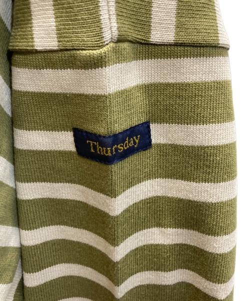 Le minor（ルミノア）Le minor (ルミノア) SLOBE IENA (スローブ イエナ) every day ビッグボーダーカットソー グリーン×ベージュ サイズ:下記参照 未使用品の古着・服飾アイテム