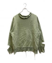 DIESEL（ディーゼル）の古着「ダメージ加工スウェット」｜グリーン