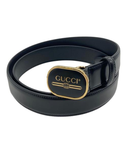 GUCCI（グッチ）GUCCI (グッチ) ヴィンテージロゴレザーベルト ブラック サイズ:下記参照の古着・服飾アイテム