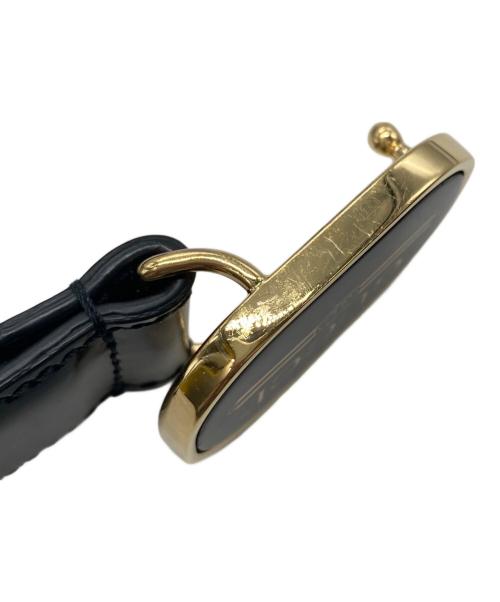 GUCCI（グッチ）GUCCI (グッチ) ヴィンテージロゴレザーベルト ブラック サイズ:下記参照の古着・服飾アイテム