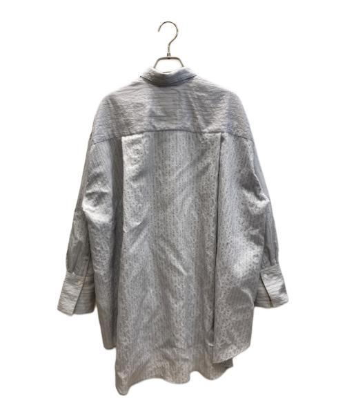 AK+1（エーケーワン）AK+1 (エーケーワン) シアー ストライプ シャツ グレー サイズ:SIZE Mの古着・服飾アイテム