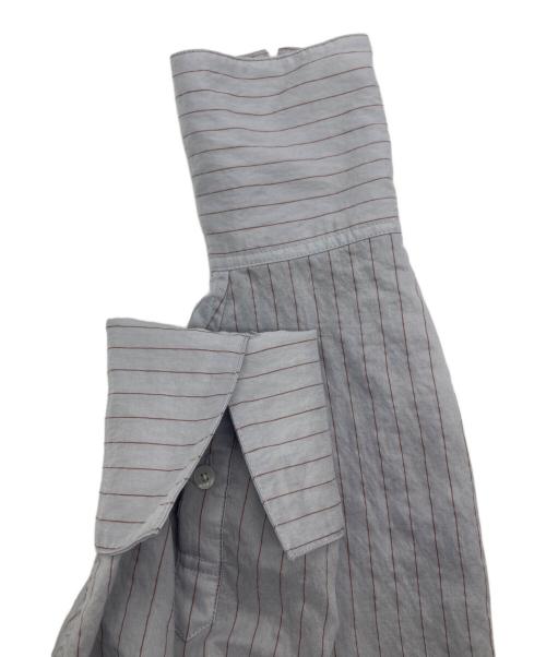 AK+1（エーケーワン）AK+1 (エーケーワン) シアー ストライプ シャツ グレー サイズ:SIZE Mの古着・服飾アイテム