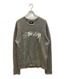 stussy（ステューシー）の古着「ロゴ刺繍 ウールニット」｜グレー