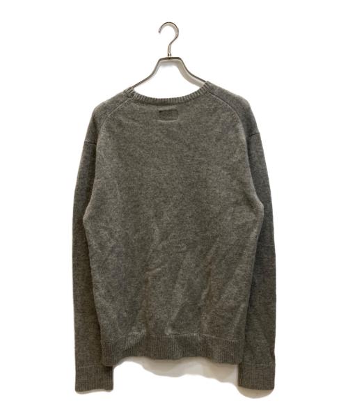 stussy（ステューシー）stussy (ステューシー) ロゴ刺繍 ウールニット グレー サイズ:SIZE Lの古着・服飾アイテム