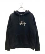 stussyステューシー）の古着「プルオーバーパーカー」｜ブラック