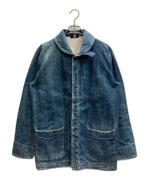 Pal'las Palace（パラスパレス）PAL'LAS PALACE (パラスパレス) 藍染め デニム生地 ショールカラー カバーオール インディゴ サイズ:下記参照の古着・服飾アイテム