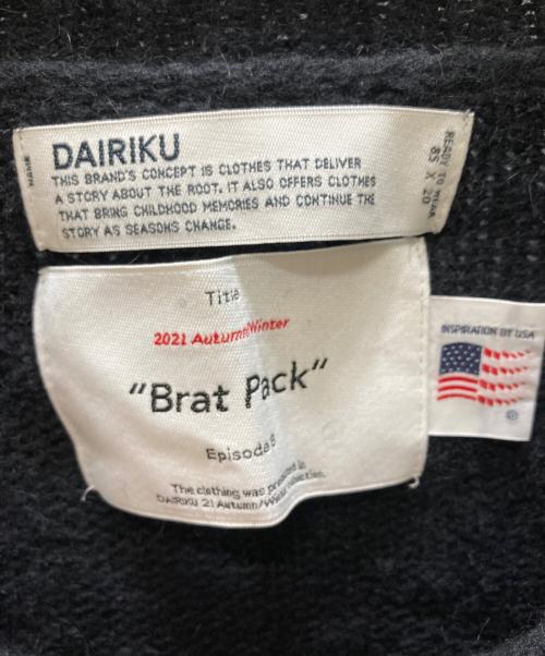 DAIRIKU（ダイリク）DAIRIKU (ダイリク) Flower Cross Embroidery Border Knit ブラック サイズ:SIZE Freeの古着・服飾アイテム