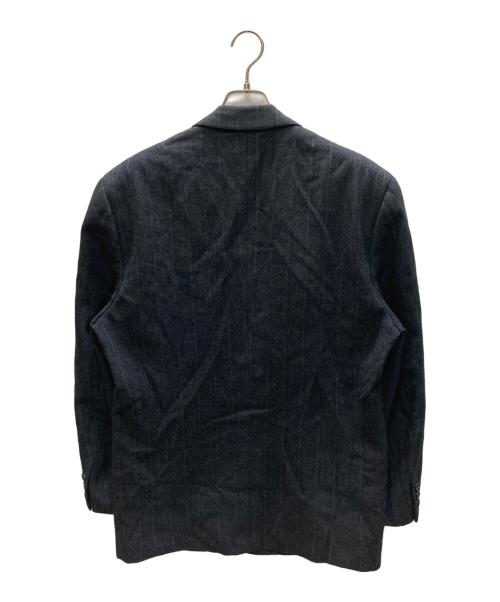 COMME des GARCONS HOMME PLUS（コムデギャルソンオムプリュス）COMME des GARCONS HOMME PLUS (コムデギャルソンオムプリュス) ウールストライプテーラードジャケット グレー サイズ:Sの古着・服飾アイテム