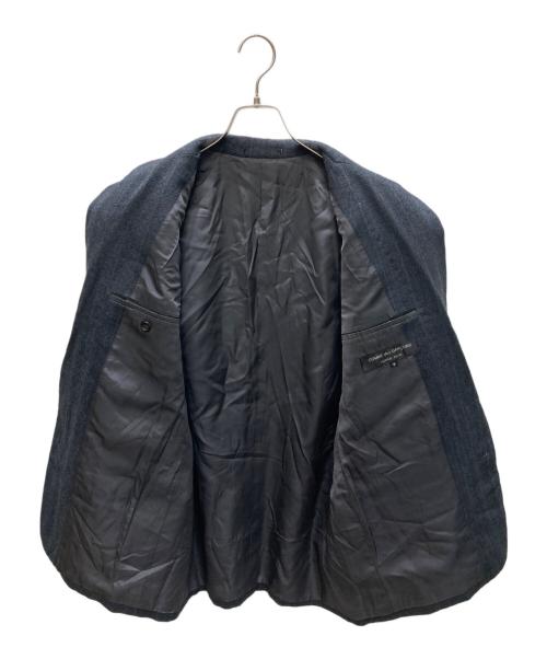 COMME des GARCONS HOMME PLUS（コムデギャルソンオムプリュス）COMME des GARCONS HOMME PLUS (コムデギャルソンオムプリュス) ウールストライプテーラードジャケット グレー サイズ:Sの古着・服飾アイテム