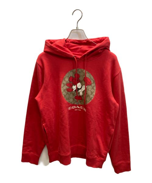 COACH（コーチ）COACH (コーチ) DISNEY (ディズニー) コラボプリントパーカー レッド サイズ:SIZE Mの古着・服飾アイテム