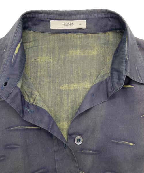 PRADA（プラダ）PRADA (プラダ) 総柄シャツ グレー サイズ:38の古着・服飾アイテム