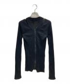RAGNE KIKAS for Yohji Yamamotoラグネキカスフォーヨウジヤマモト）の古着「スリットニットカーディガン」｜ブラック