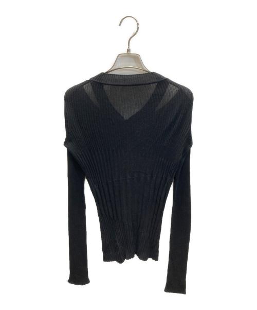RAGNE KIKAS for Yohji Yamamoto（ラグネキカスフォーヨウジヤマモト）Ragne kikas for yohji yamamoto (ラグネキカスフォーヨウジヤマモト) スリットニットカーディガン ブラック サイズ:下記参照の古着・服飾アイテム