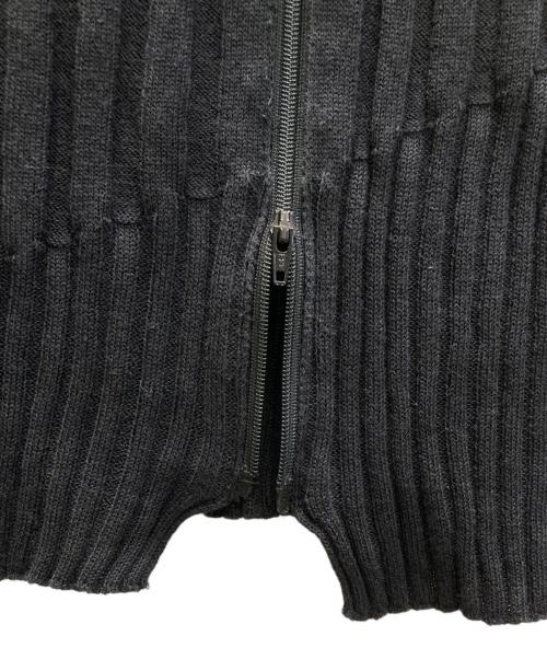 RAGNE KIKAS for Yohji Yamamoto（ラグネキカスフォーヨウジヤマモト）Ragne kikas for yohji yamamoto (ラグネキカスフォーヨウジヤマモト) スリットニットカーディガン ブラック サイズ:下記参照の古着・服飾アイテム
