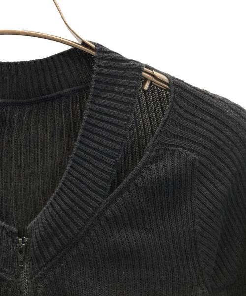 RAGNE KIKAS for Yohji Yamamoto（ラグネキカスフォーヨウジヤマモト）Ragne kikas for yohji yamamoto (ラグネキカスフォーヨウジヤマモト) スリットニットカーディガン ブラック サイズ:下記参照の古着・服飾アイテム