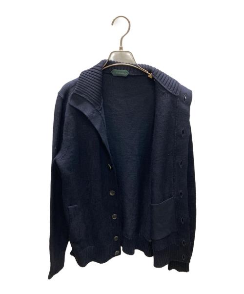 Zanone（ザノーネ）Zanone (ザノーネ) 5ゲージウールソリッドスタンドカラーニットカーディガン ネイビー サイズ:50の古着・服飾アイテム