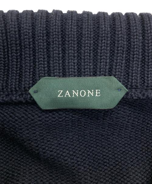 Zanone（ザノーネ）Zanone (ザノーネ) 5ゲージウールソリッドスタンドカラーニットカーディガン ネイビー サイズ:50の古着・服飾アイテム