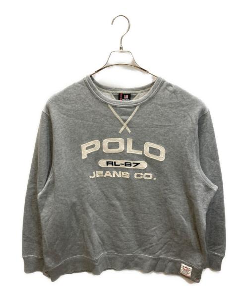 POLO JEANS CO.（ポロジーンズカンパニー）POLO JEANS CO. (ポロジーンズカンパニー) 刺繍ロゴスウェット グレー サイズ:SIZE XLの古着・服飾アイテム