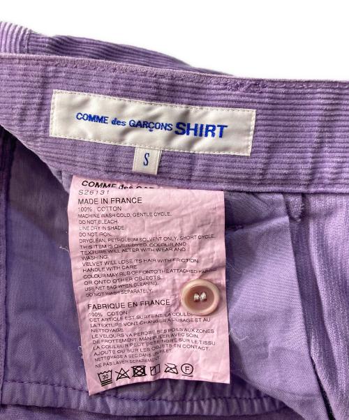COMME des GARCONS SHIRT（コムデギャルソンシャツ）COMME des GARCONS SHIRT (コムデギャルソンシャツ) コーデュロイフレアハーフパンツ パープル サイズ:SIZE Sの古着・服飾アイテム