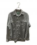 BROWN by 2-tacsブラウンバイツータックス）の古着「Regular collar ウール混シャツ」｜グレー