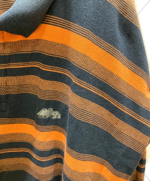 MARTINE ROSE（マーティン・ローズ）Martine rose (マーティン・ローズ) L/S PULLED NECK POLO in ORANGE STRIPE ネイビー×オレンジ サイズ:下記参照の古着・服飾アイテム