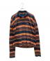 Martine rose（マーティン・ローズ）の古着「L/S PULLED NECK POLO in ORANGE STRIPE」｜ネイビー×オレンジ
