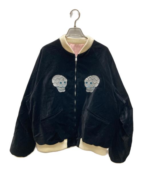 THRIFTY LOOK（スリフティールック）THRIFTY LOOK (スリフティールック) SNAKE & SKULL SOUVENIR JACKET ブラック サイズ:SIZE Lの古着・服飾アイテム