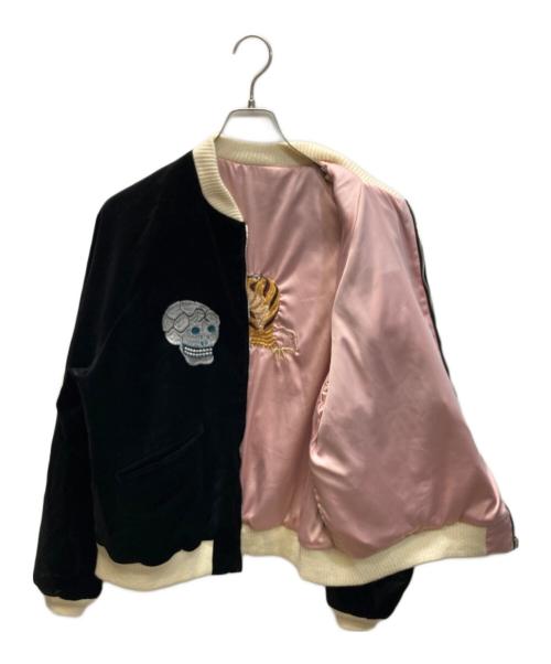 THRIFTY LOOK（スリフティールック）THRIFTY LOOK (スリフティールック) SNAKE & SKULL SOUVENIR JACKET ブラック サイズ:SIZE Lの古着・服飾アイテム