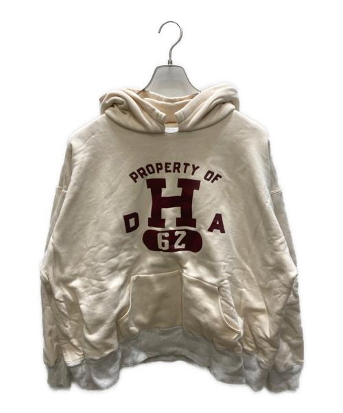 THREEFACE（スリーフェイス）THREEFACE (スリーフェイス) DOUBLE FACE AFTER HOODIE アイボリー サイズ:Lの古着・服飾アイテム