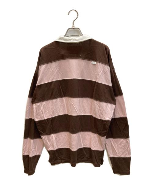 sculptor（スカルプター）SCULPTOR (スカルプター) ボーダーポロシャツ ピンク×ブラウン サイズ:Sの古着・服飾アイテム