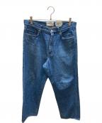 YAECAヤエカ）の古着「コットンリネン ワイドストレート デニムパンツ」｜インディゴ