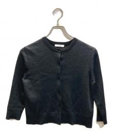 Mila Owen（ミラオーウェン）の古着「ラメニットクルーネックリブカーディガン」｜ブラック