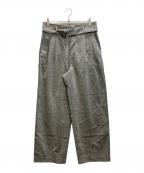YOKEヨーク）の古着「HI WAIST BELTED TROUSERS」｜グレー